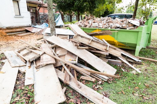 Construction site with a builders skip in Plaistow
