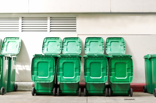 Professional team removing waste